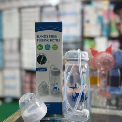 Handsfree Baby Feeding Bottle 240ml with Silicone Tube & Nipple