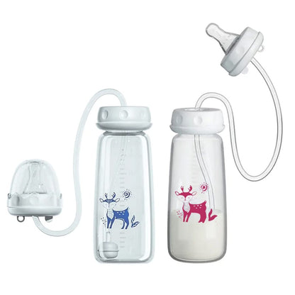 Handsfree Baby Feeding Bottle 240ml with Silicone Tube & Nipple