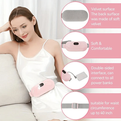 Portable Menstrual Heating Cramp Pad Belt for Women – Electric Period Pain Relief Massager