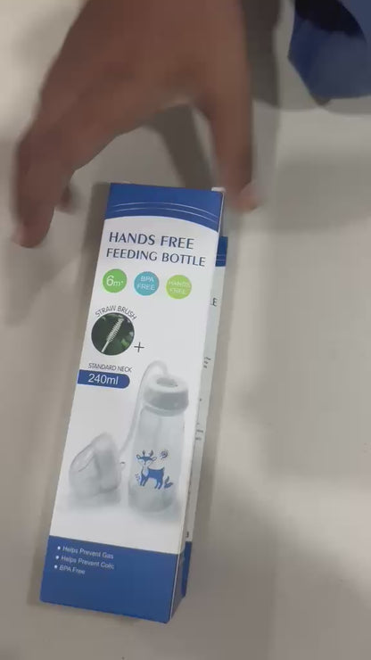 Handsfree Baby Feeding Bottle 240ml with Silicone Tube & Nipple
